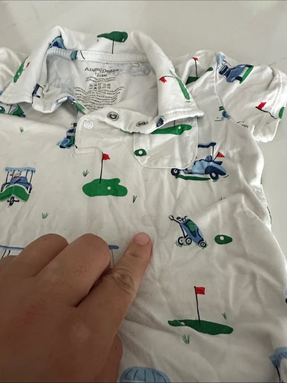 Angel Dear Bamboo Golf Theme Golf Cart Two piece polo short set 12-18 months